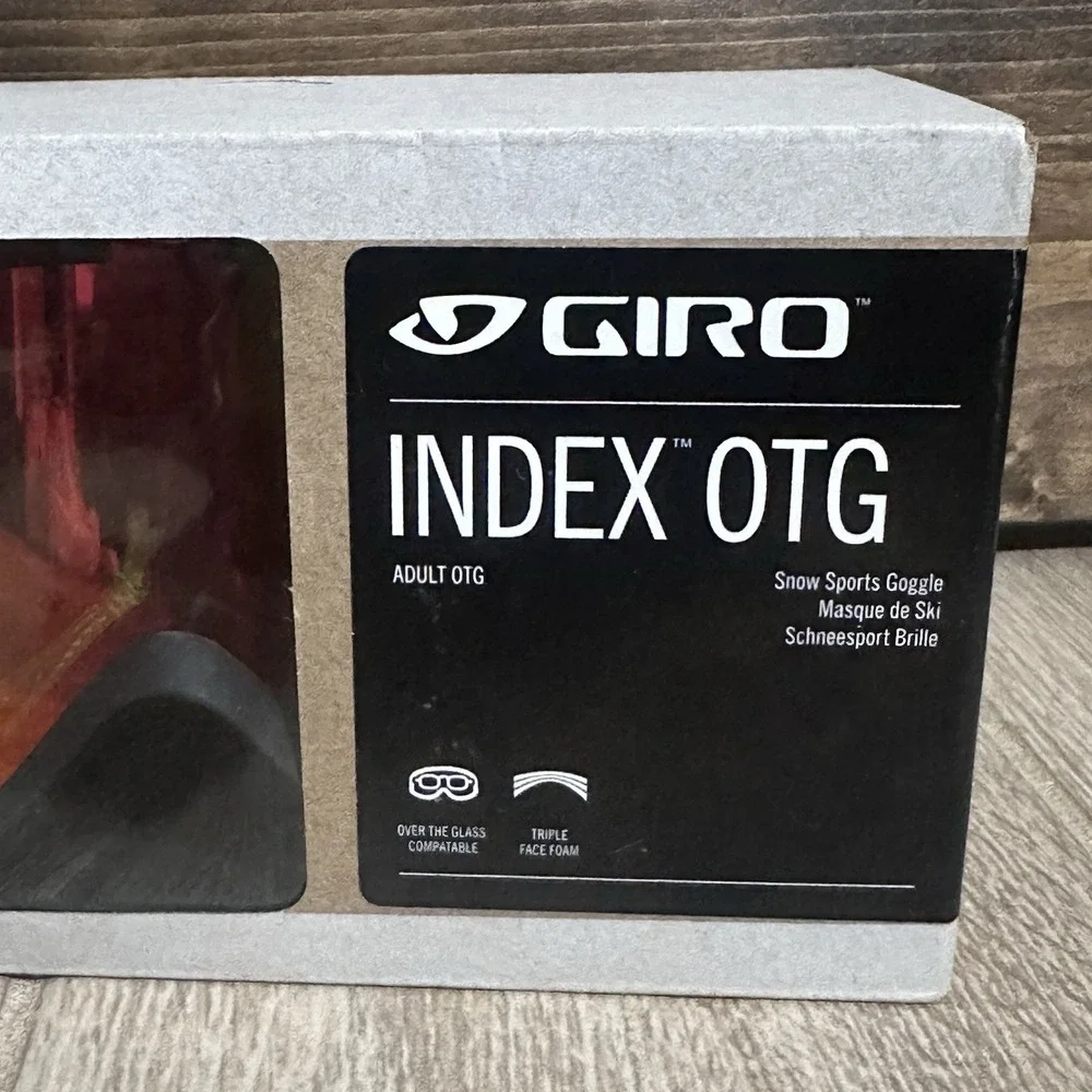 2 Giro Index 2.0 OTG Snow Goggles Black Frame Vivid Ember Lens - New with Box